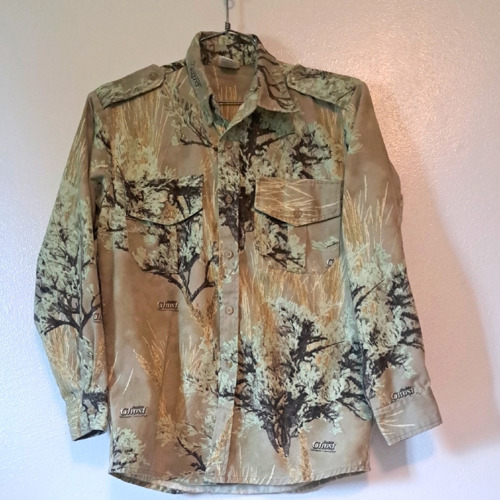 Ghost Series Camo Shirt Button Front Small Unisex